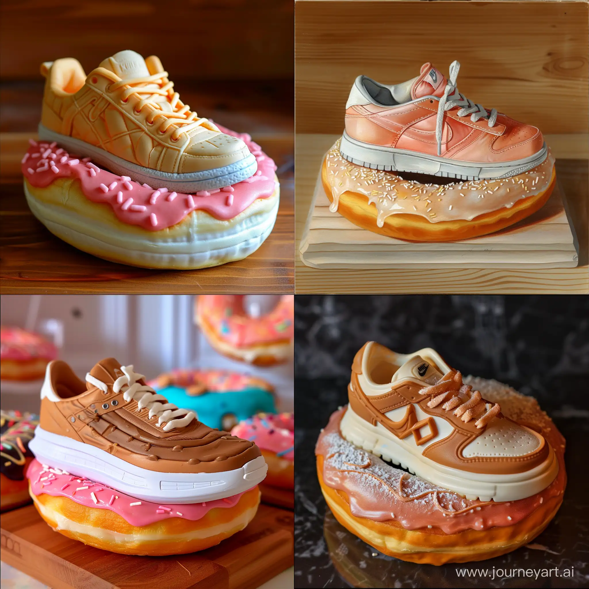 Trendy-Sneaker-Nestled-in-a-Delicious-Donut-Vibrant-Visual-Harmony