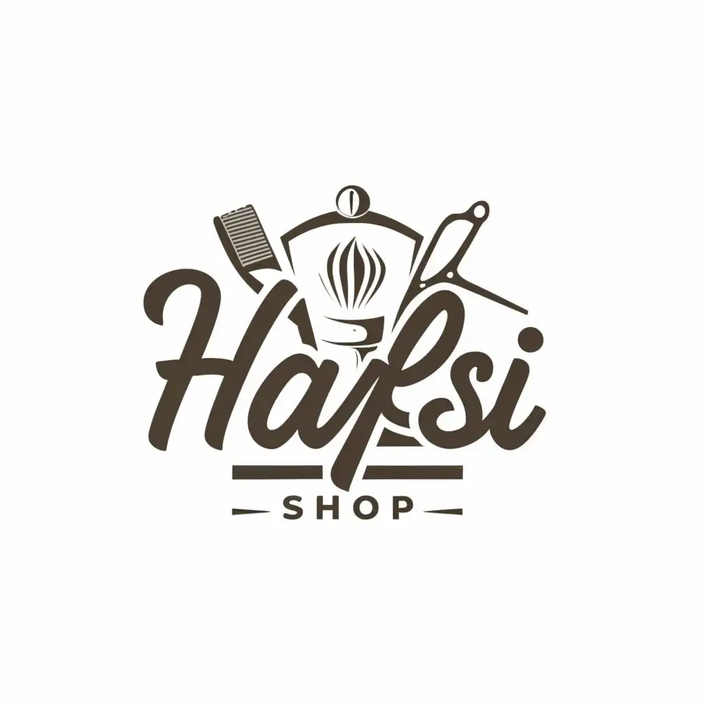 logo, Simple Barber shop, with the text "HAFSI", typography
