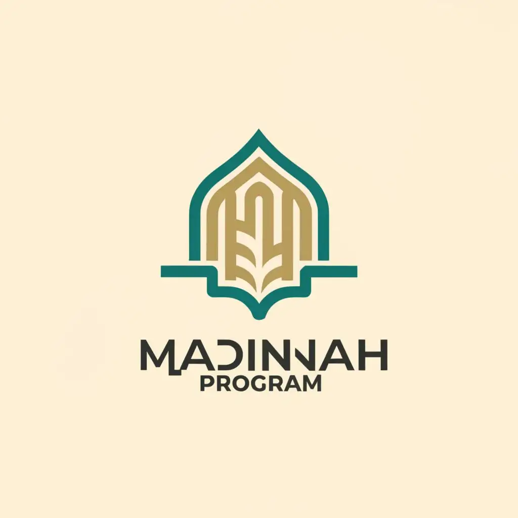 a logo design,with the text "Madinah Arabic Program", main symbol:Madinah tomb, Arabic letters, book,Moderate,be used in Education industry,clear background