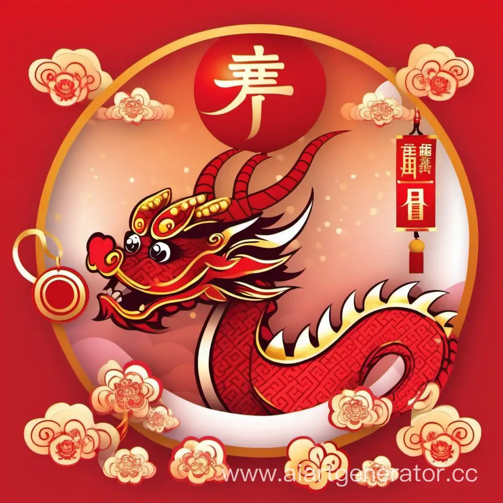 детский китайский новый год с драконом
