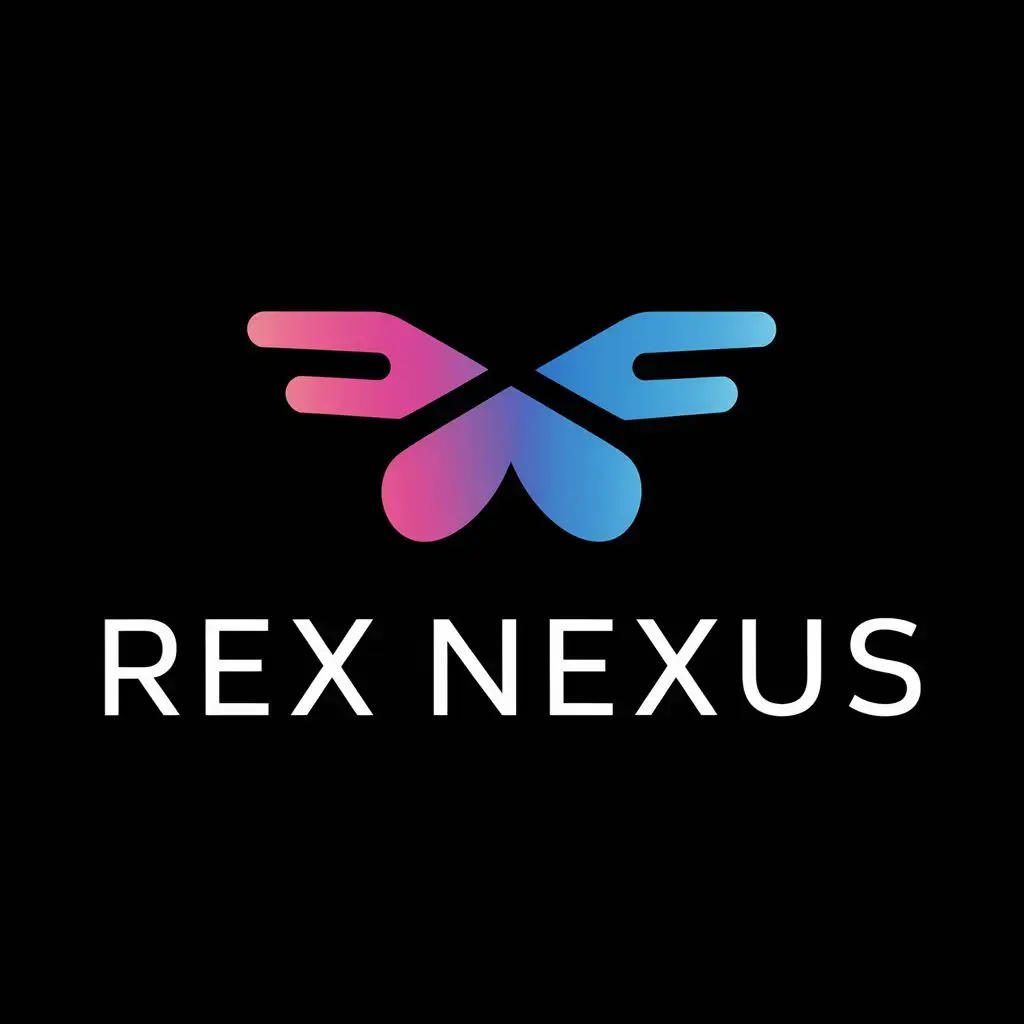 LOGO-Design-For-Rex-Nexus-Vibrant-Pink-and-Blue-Fly-Inspired-Typography-for-the-Technology-Industry
