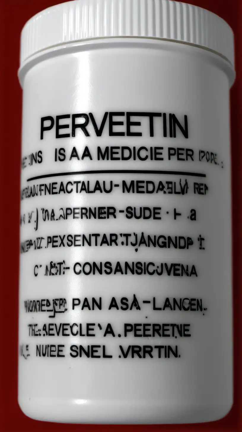 Medicine Container with Pervetin Label