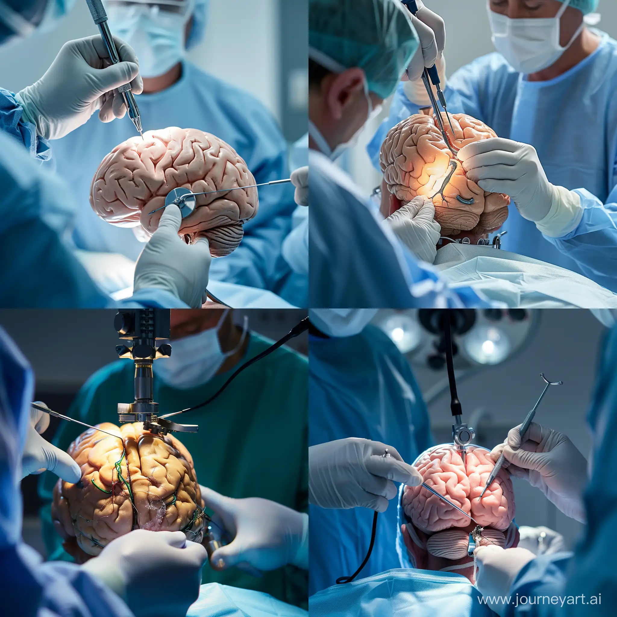 Doctor are putting the micro hip into patient Brain
