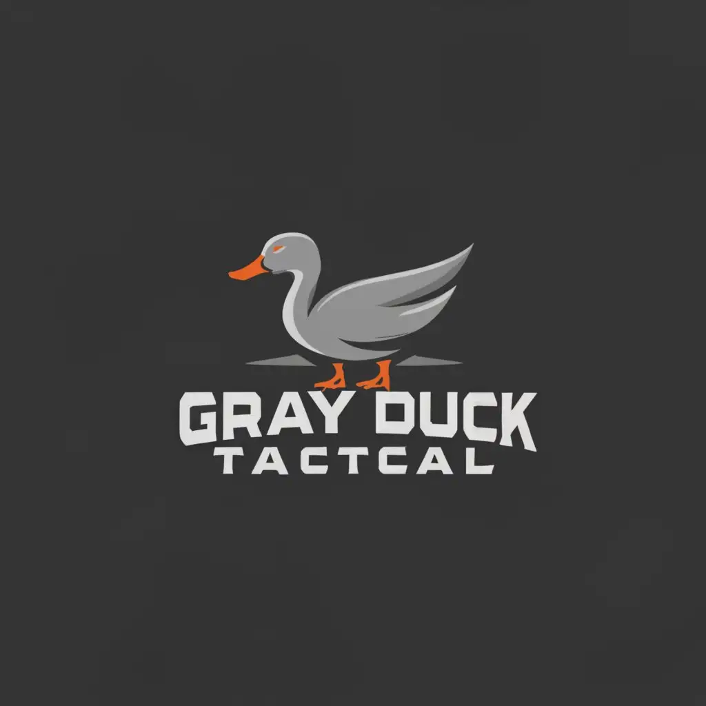 LOGO-Design-for-Gray-Duck-Tactical-Sleek-Duck-and-Pistol-Imagery-on-a-Crisp-Background
