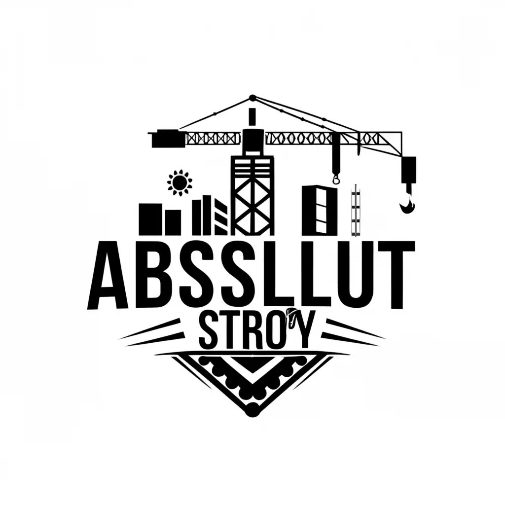 a logo design,with the text "absolutstroy", main symbol:construction crane,Moderate,clear background