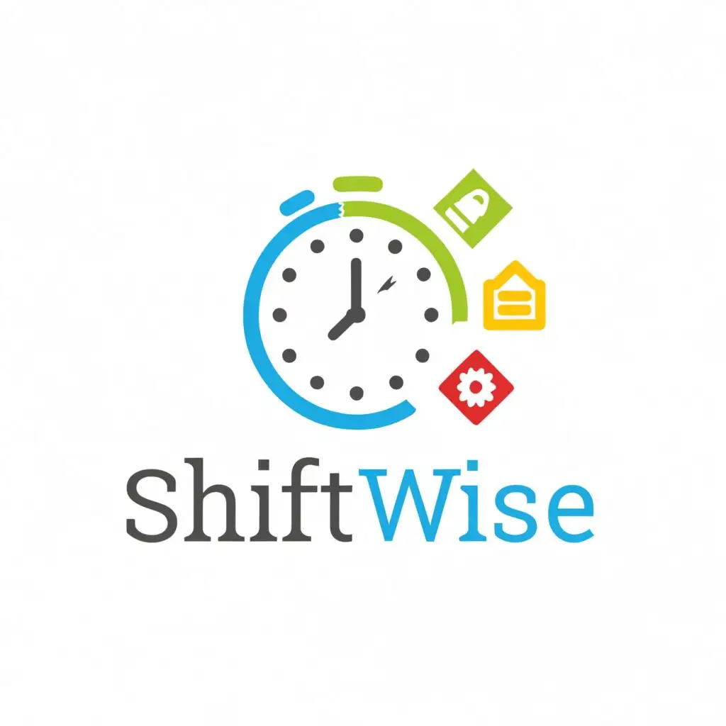 LOGO-Design-For-ShiftWise-Modern-Clock-and-Calendar-Motif-in-Professional-Blue-and-Green-Palette