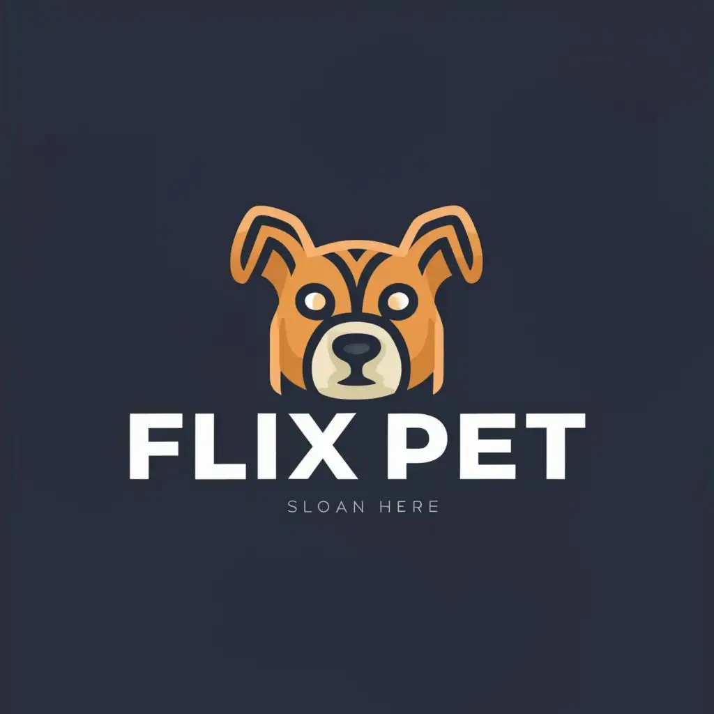 LOGO-Design-For-FlixPet-Playful-Dog-Silhouette-with-Dynamic-Typography-for-the-Animals-Pets-Industry