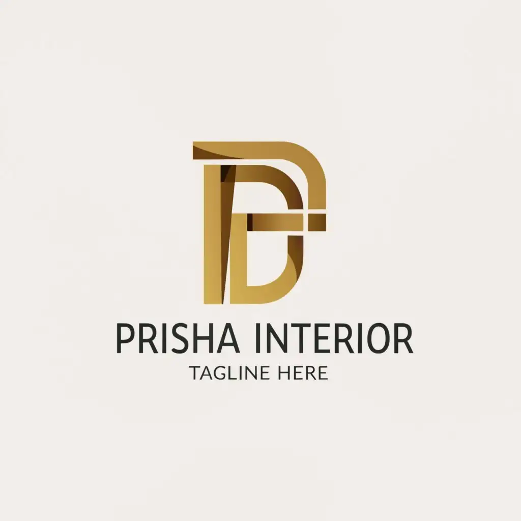 a logo design,with the text "Prisha Interior", main symbol:PI,Moderate,clear background