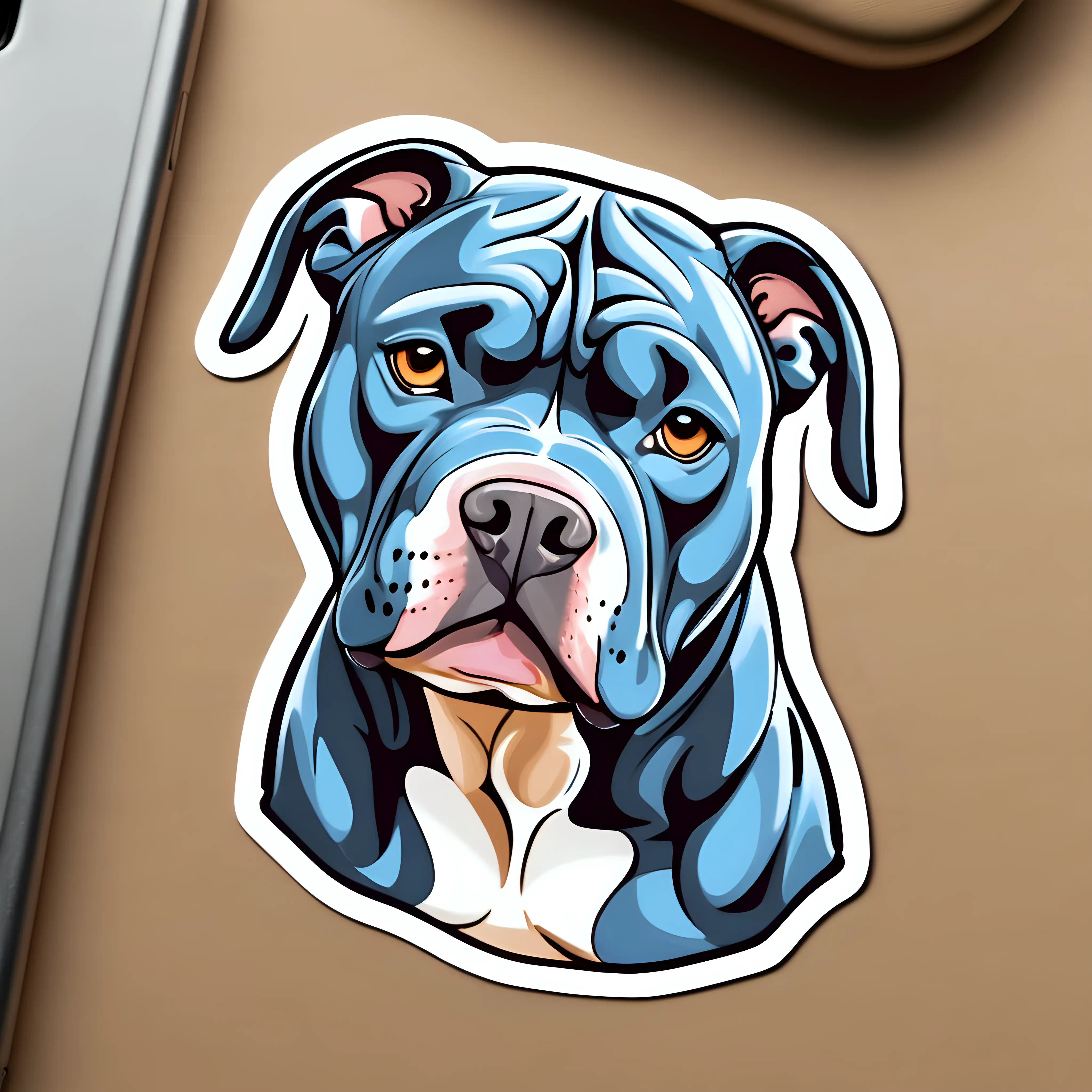 Pitbull Dog Sticker Bold and Expressive Canine Decal for Dog Lovers