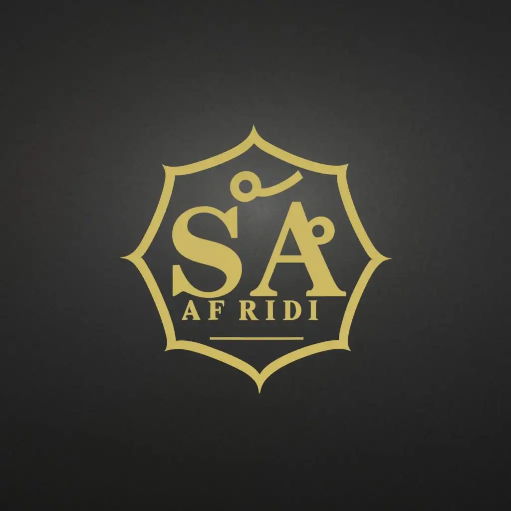 logo, S A afridi, with the text "S A Afridi", typography