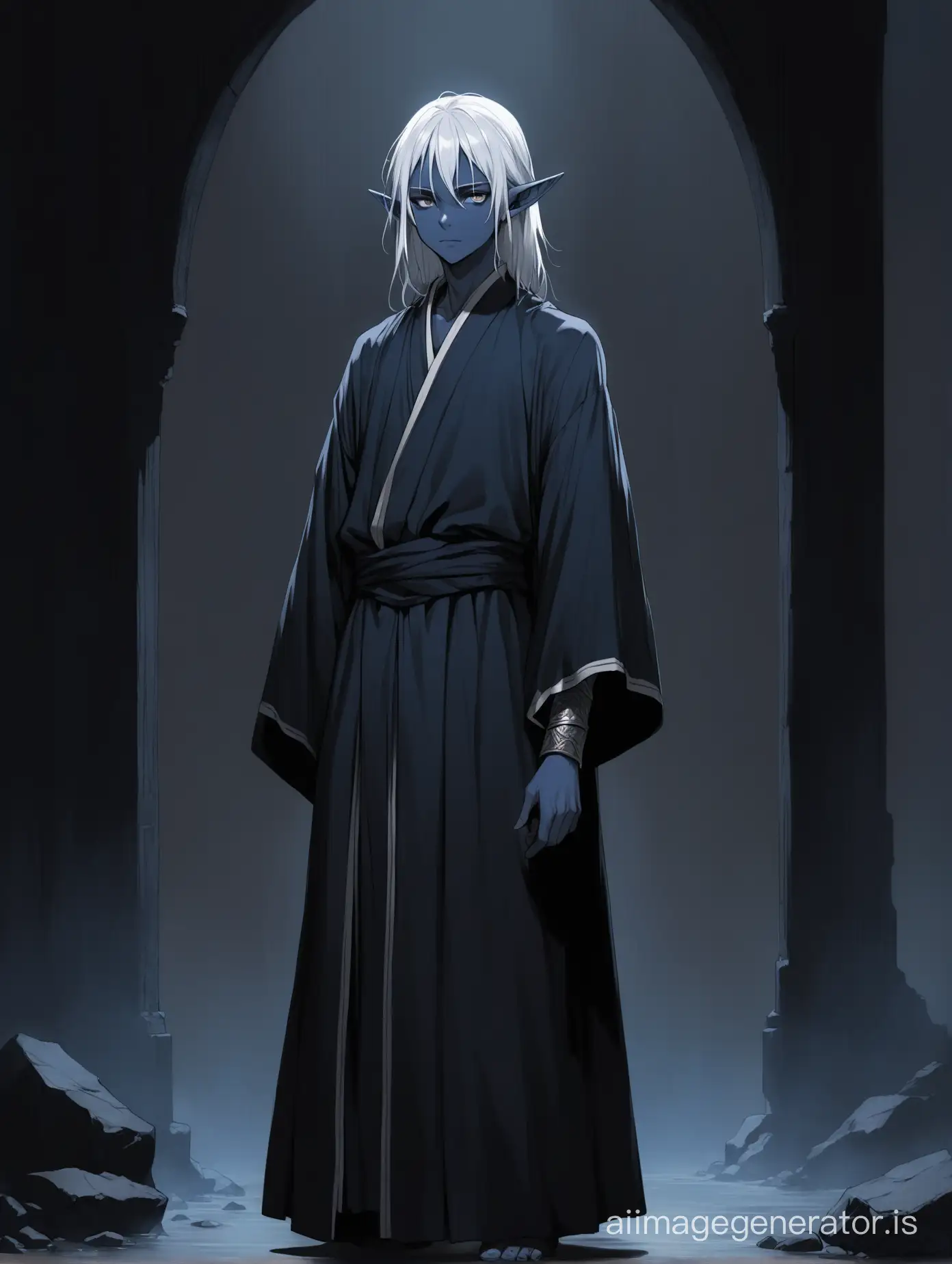 Adolescent-Dark-Elf-in-Shadowy-Attire