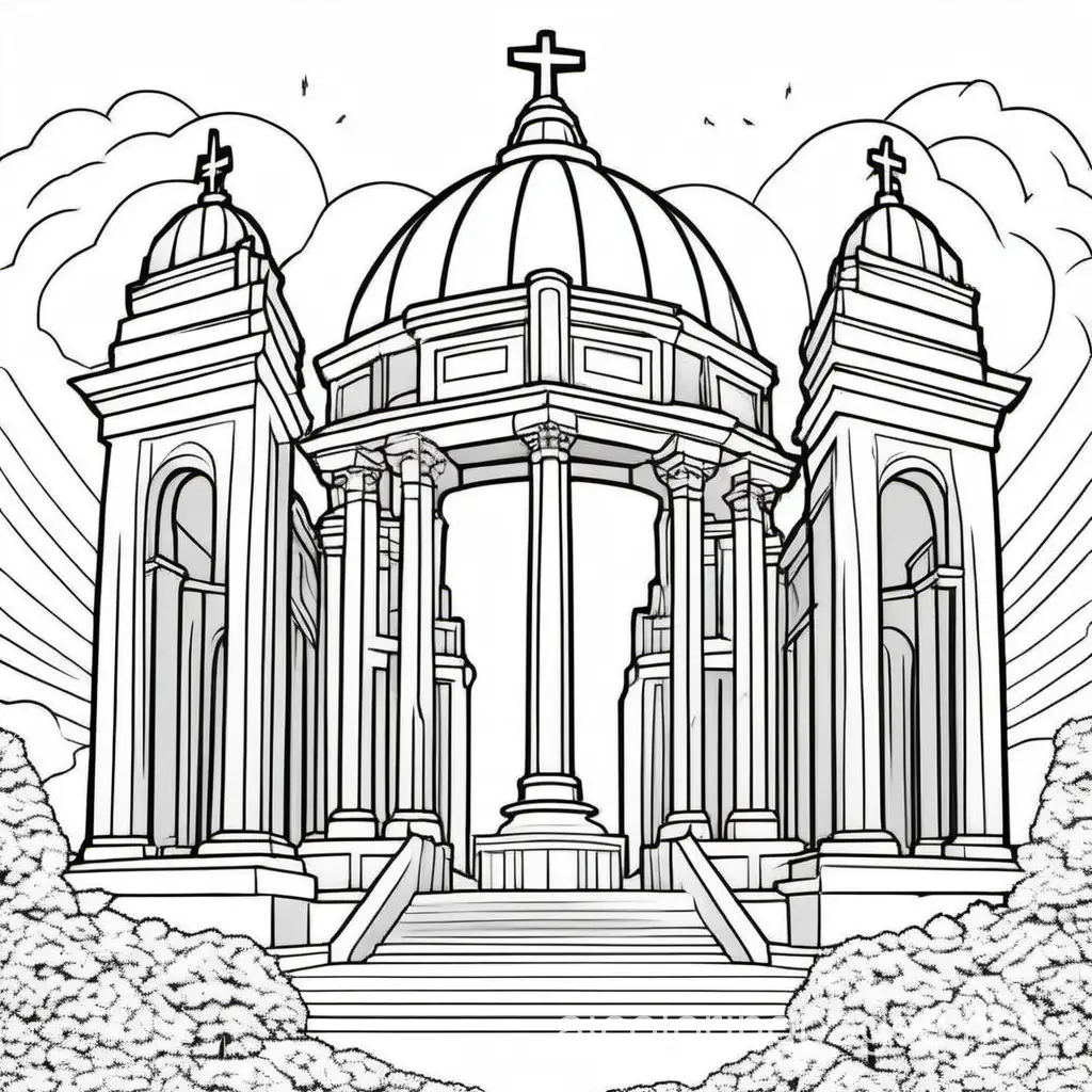 Monument-of-the-Martyrs-Coloring-Page-World-Travel-Illustration