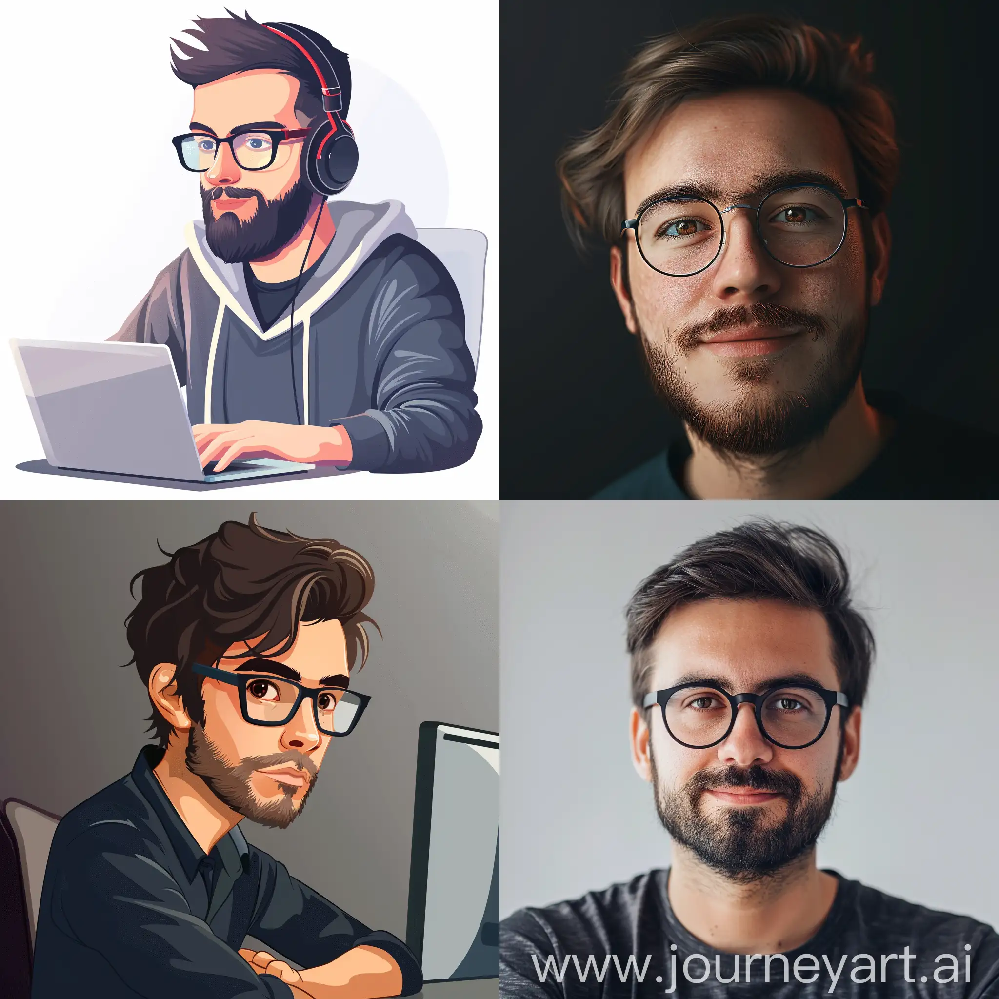 a realistic professional avatar of a programmer to set profile pic for linked in and git hub