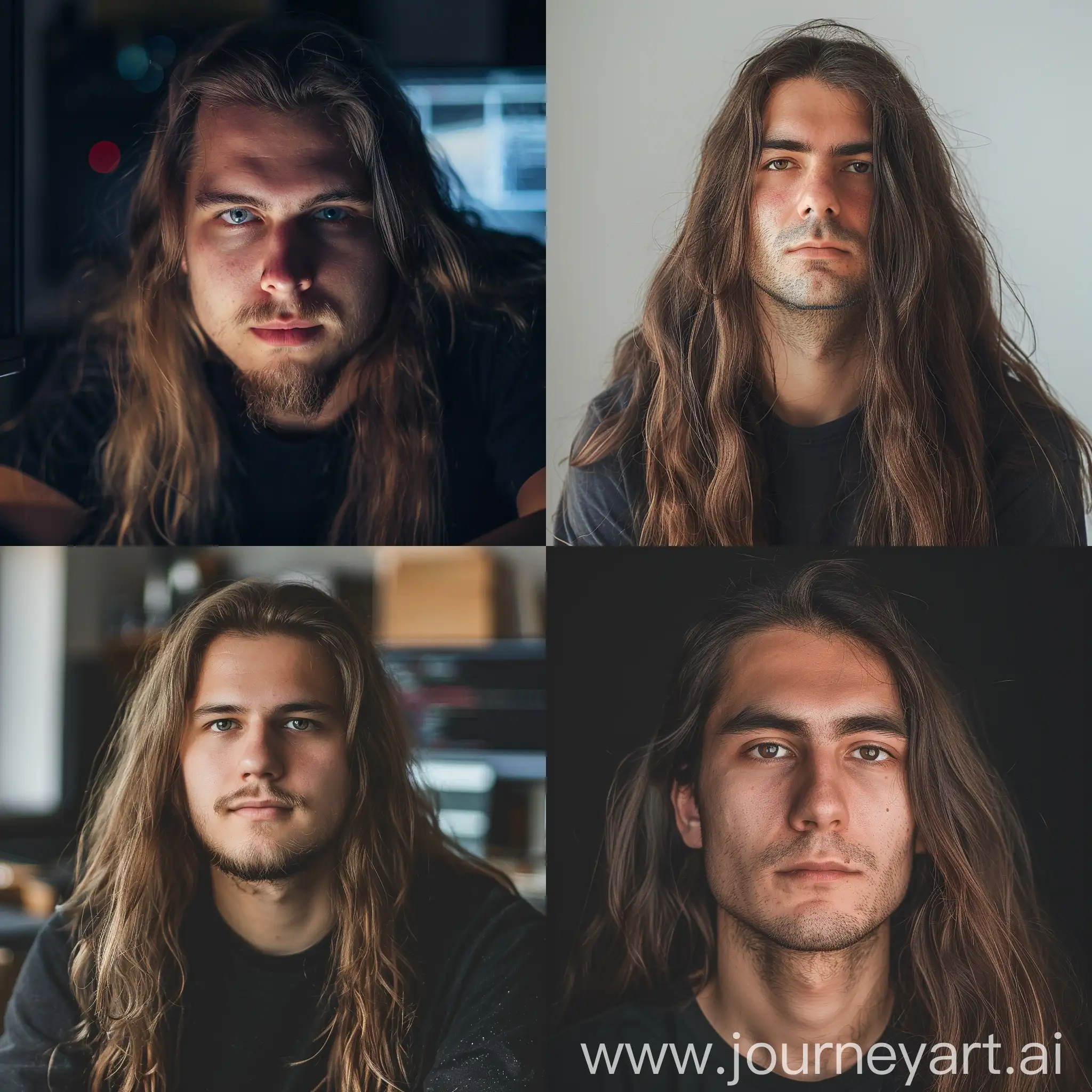 slavic man programer with long hair
