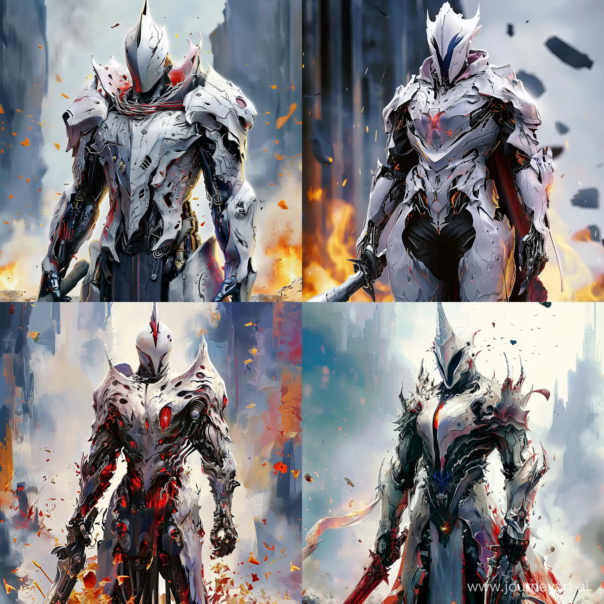 White-Knight-in-Unconventional-Cyberpunk-Fantasy-Armor