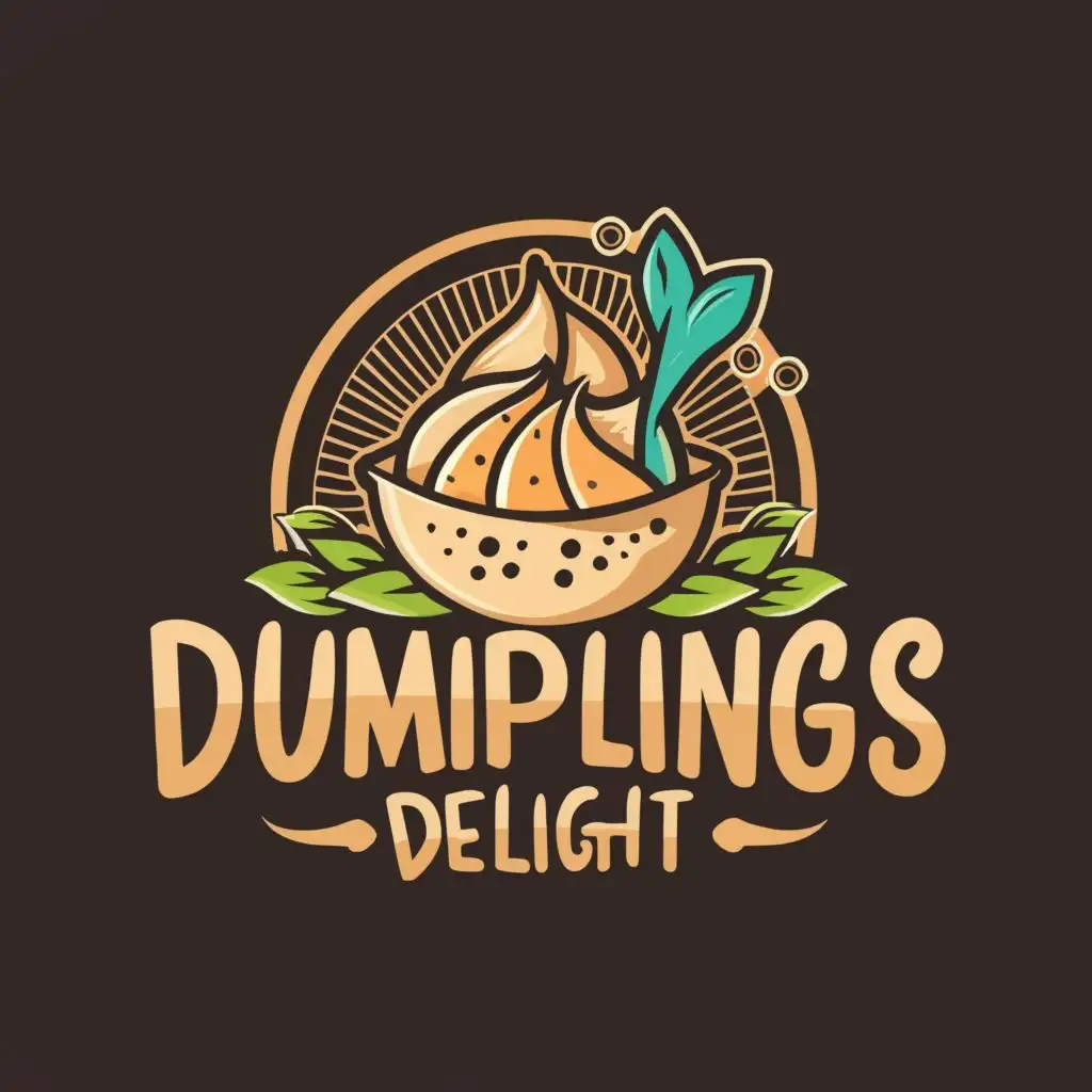 LOGO-Design-For-Dumplings-Delight-Culinary-Elegance-with-Seasoned-Fish-Accent