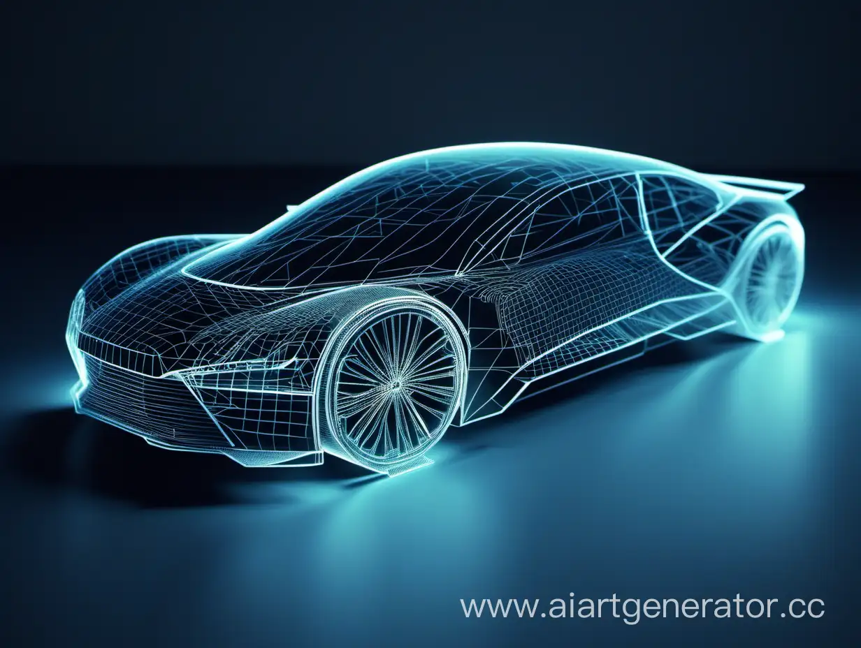 Futuristic-Car-Model-Illuminated-by-Laser-Beams-on-Dark-Background