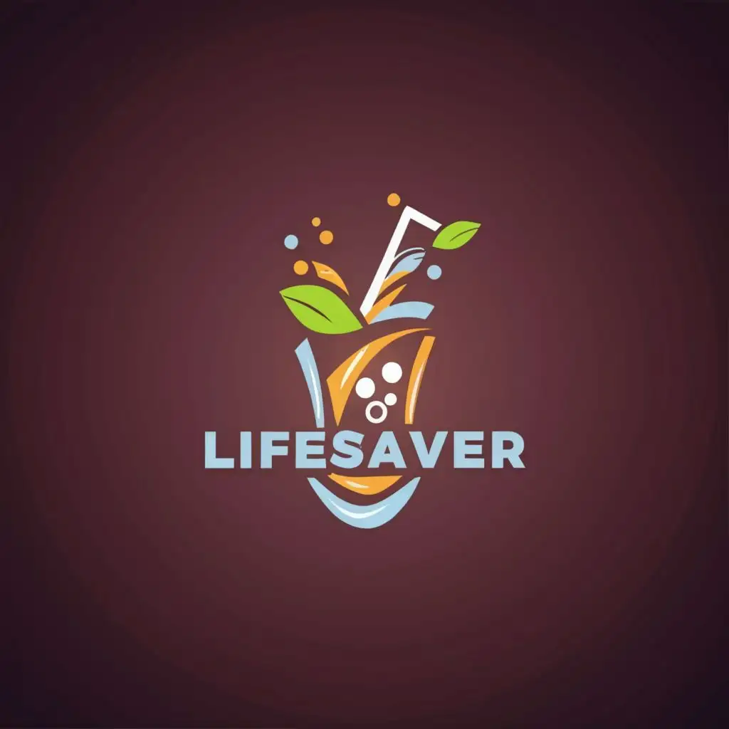 logo, (abstract logo) Zero calories, soft drinks, fresh, cold drinks, with the text "Lifesaver", typography, be used in Restaurant industry