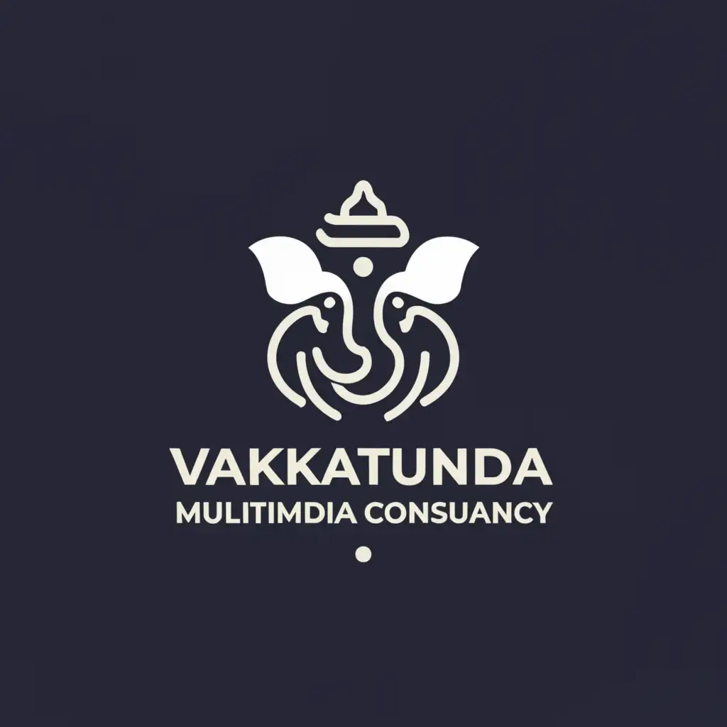 a logo design,with the text "Vakratunda Multimedia consultancy", main symbol:Ganpati,Moderate,clear background