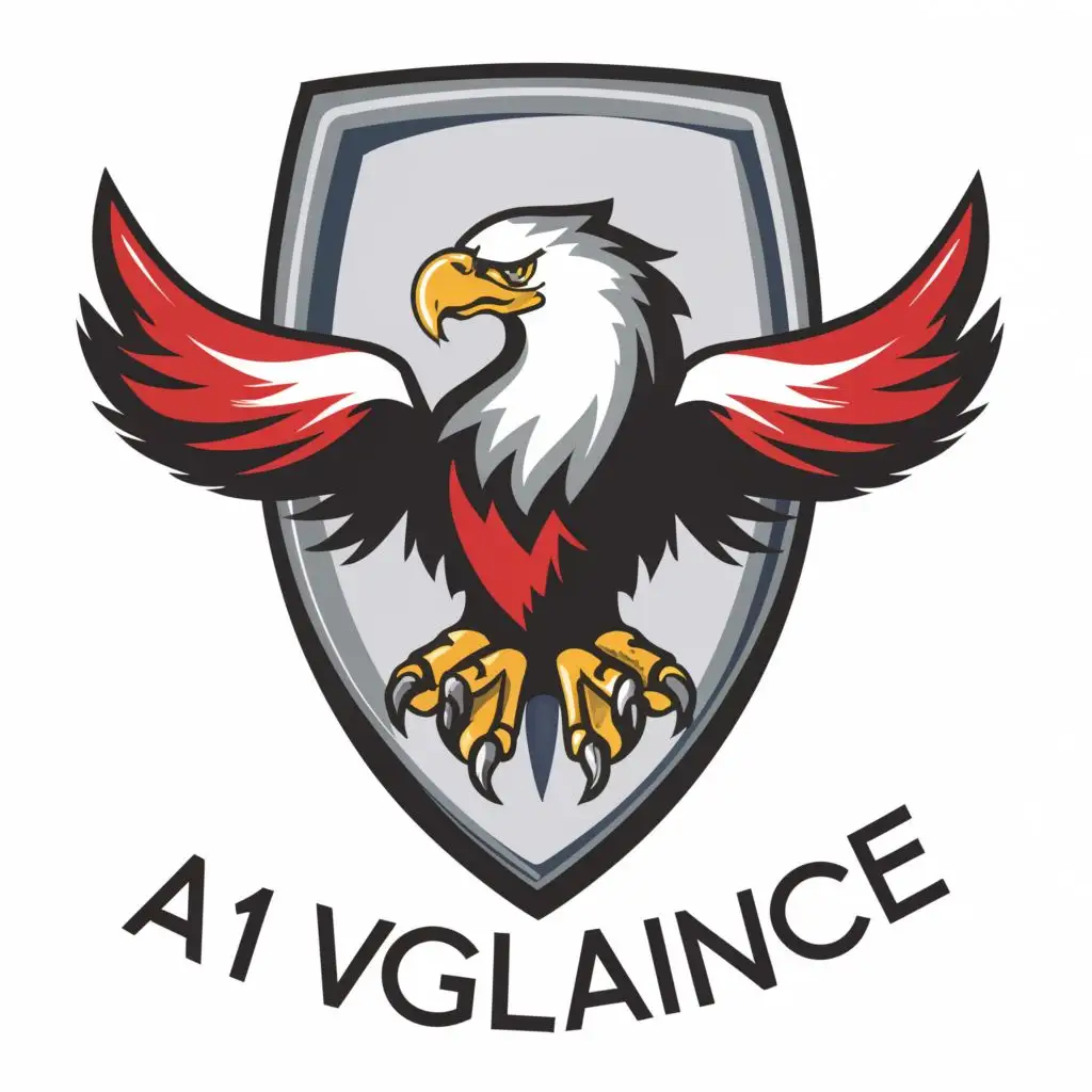 Logo-Design-For-A1-Vigilance-Striking-Black-Red-Shield-with-Eagle-Face