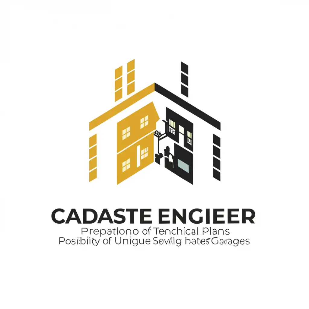 a logo design,with the text "- [ ] Cadastre engineer: preparation of technical plans for residential, garden houses, baths, garages - [ ] Possibility of submitting documents for registration in Rosreestr without visiting the MFC. Consultation by phone +79138310803 Ekaterina - [ ]", main symbol:🏠🏗,Умеренный,be used in Недвижимость industry,clear background