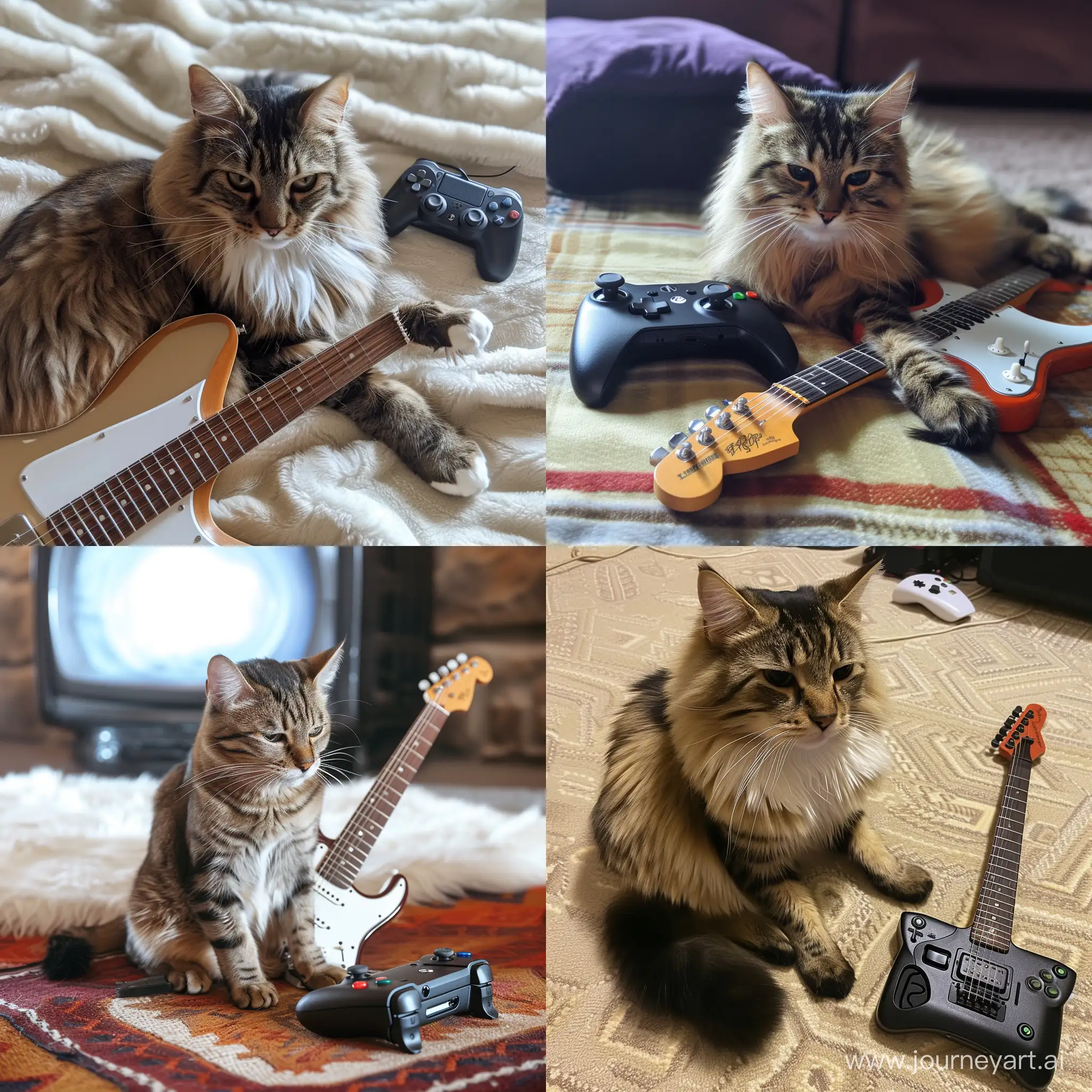 Cool-Cat-Rocking-Out-with-an-Electric-Guitar-and-Gamepad