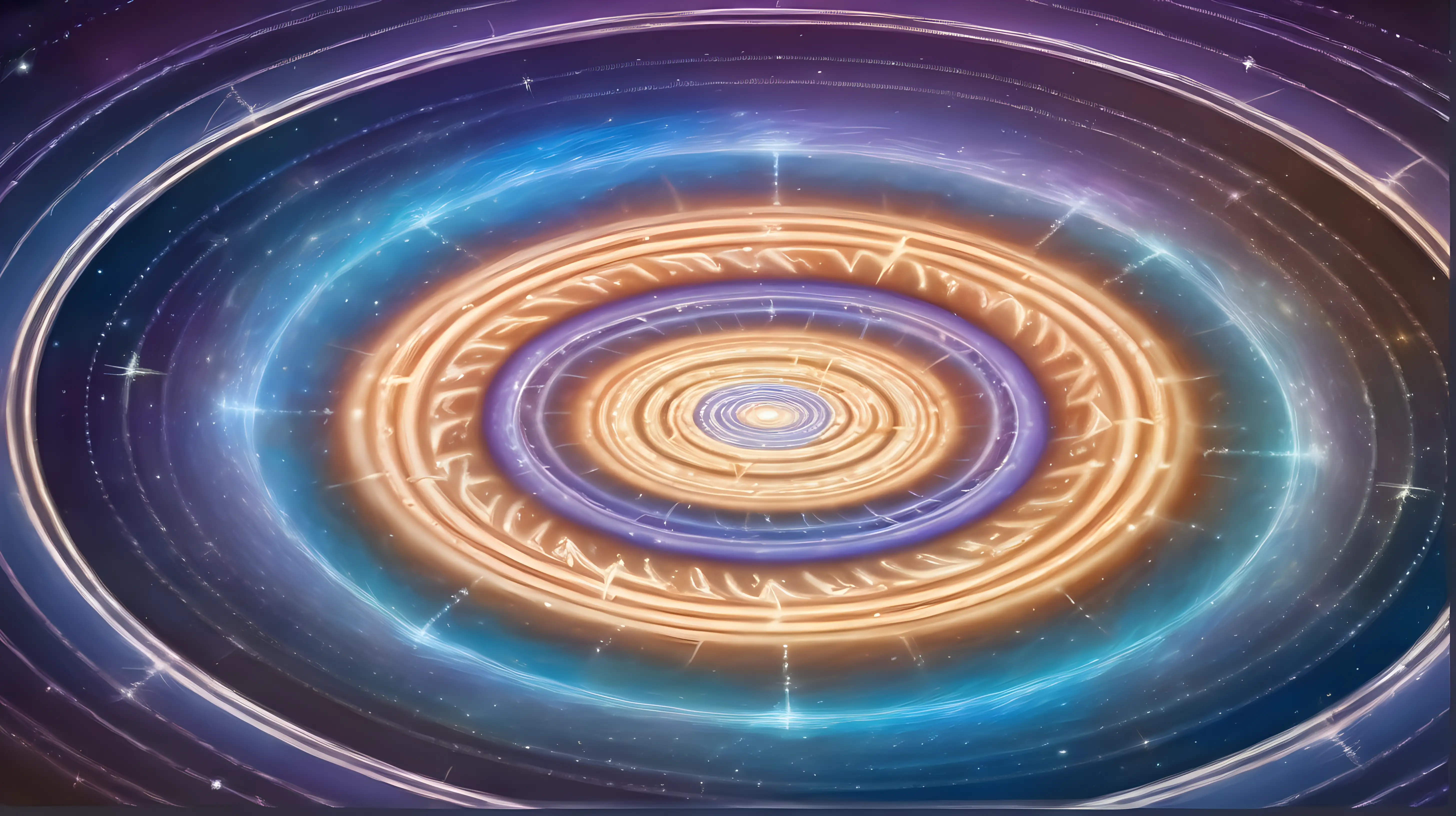 Develop a background with a central time spiral nexus, radiating outward with dynamic energy, conveying the idea of a central point for time convergence.