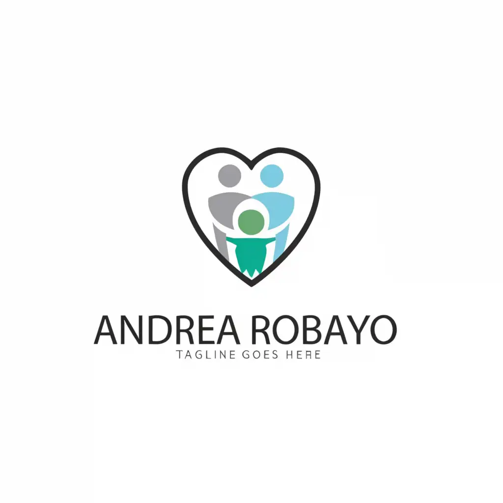 a logo design,with the text "ANDREA ROBAYO", main symbol:family,Minimalistic,clear background