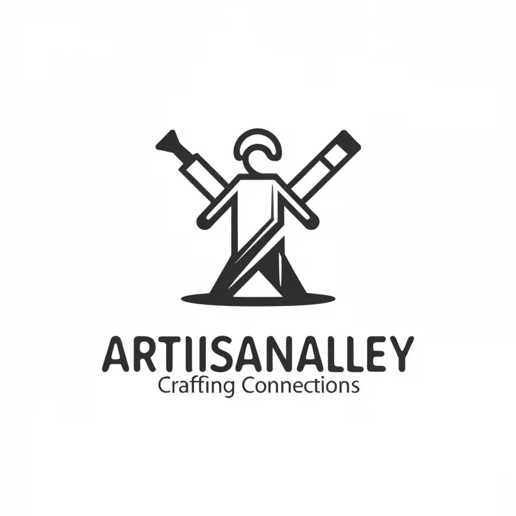 a logo design,with the text "ArtisanAlley", main symbol:Crafting Connections, One Artisan at a Time,Minimalistic,clear background