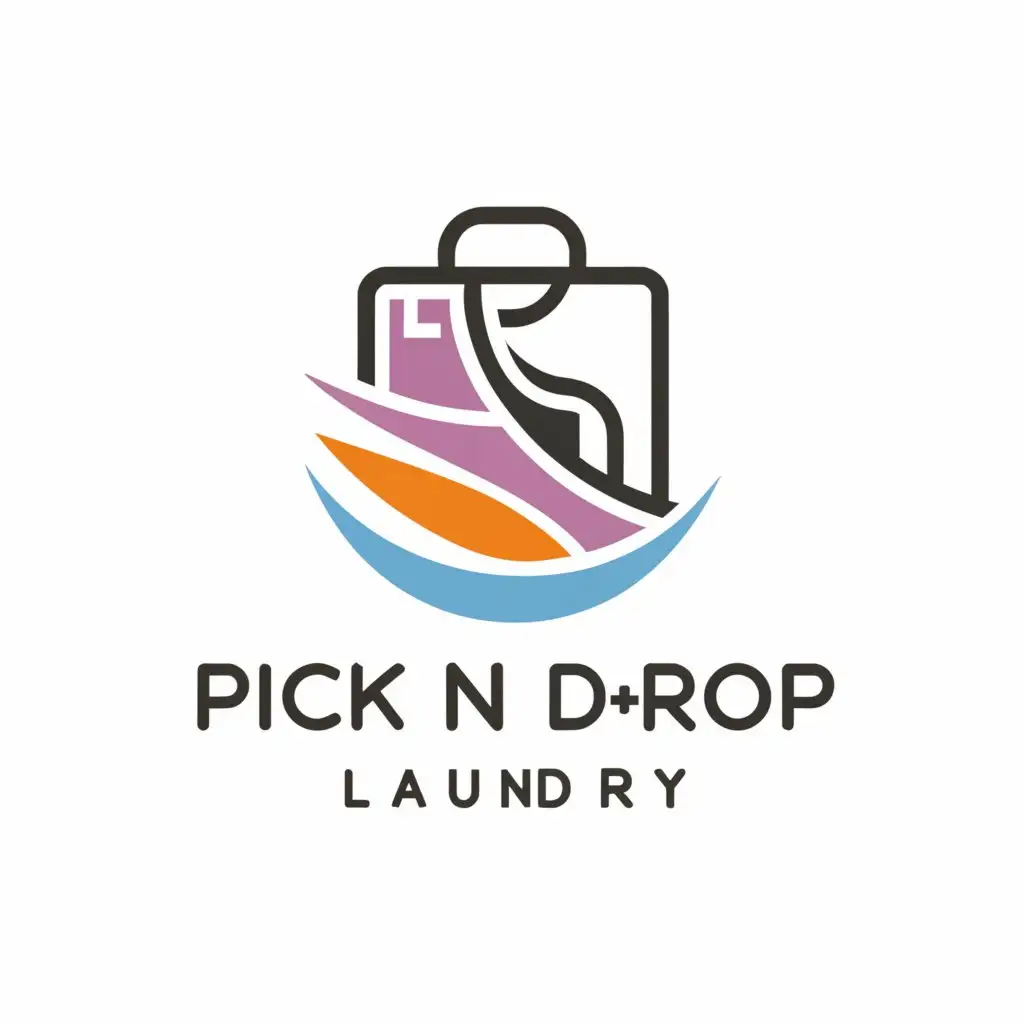 a logo design,with the text "Pick N Drop
   Laundry
", main symbol:Clothes,complex,clear background