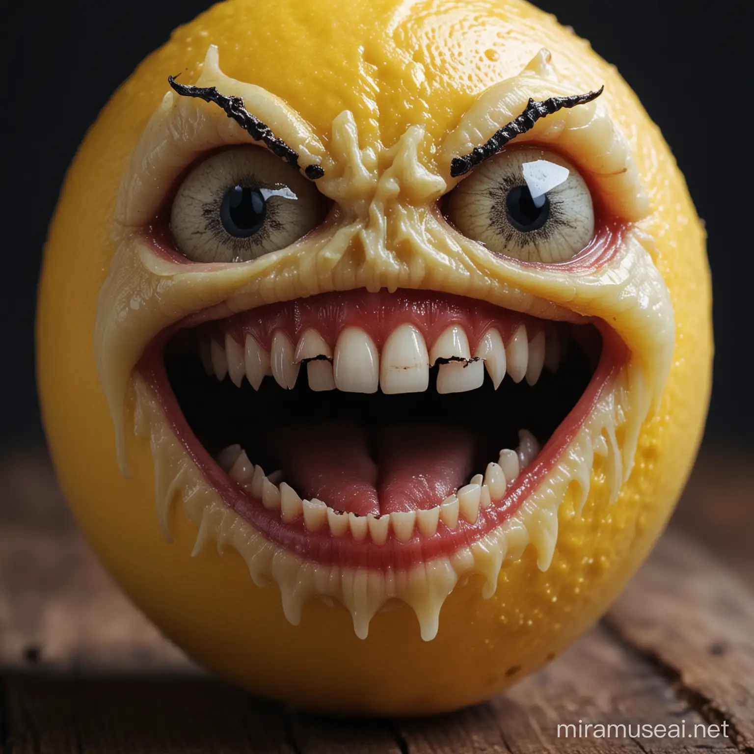 Sinister Demon Lemon with Disturbing Teeth