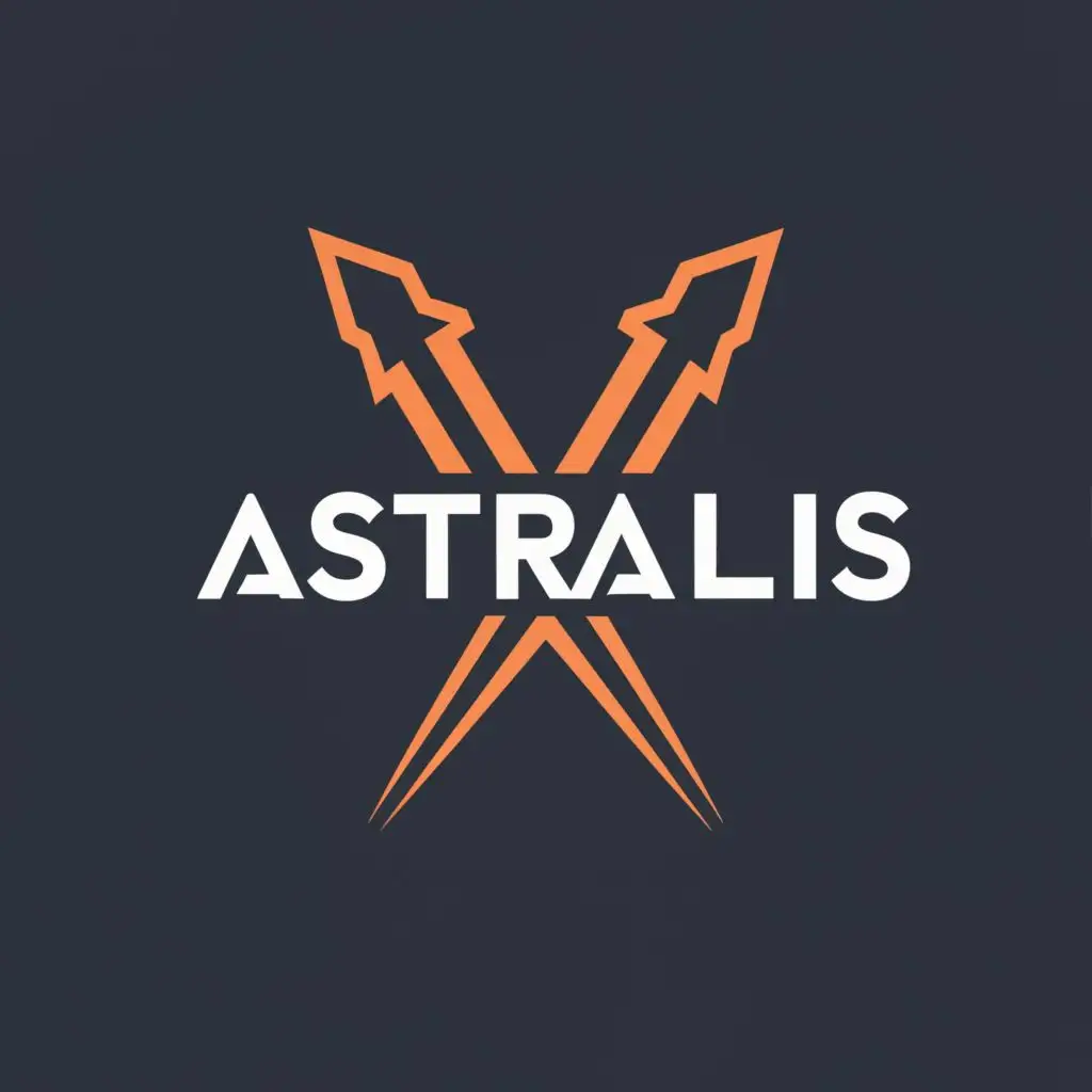 a logo design,with the text "ASTRALIS", main symbol:SPEAR,Moderate,clear background