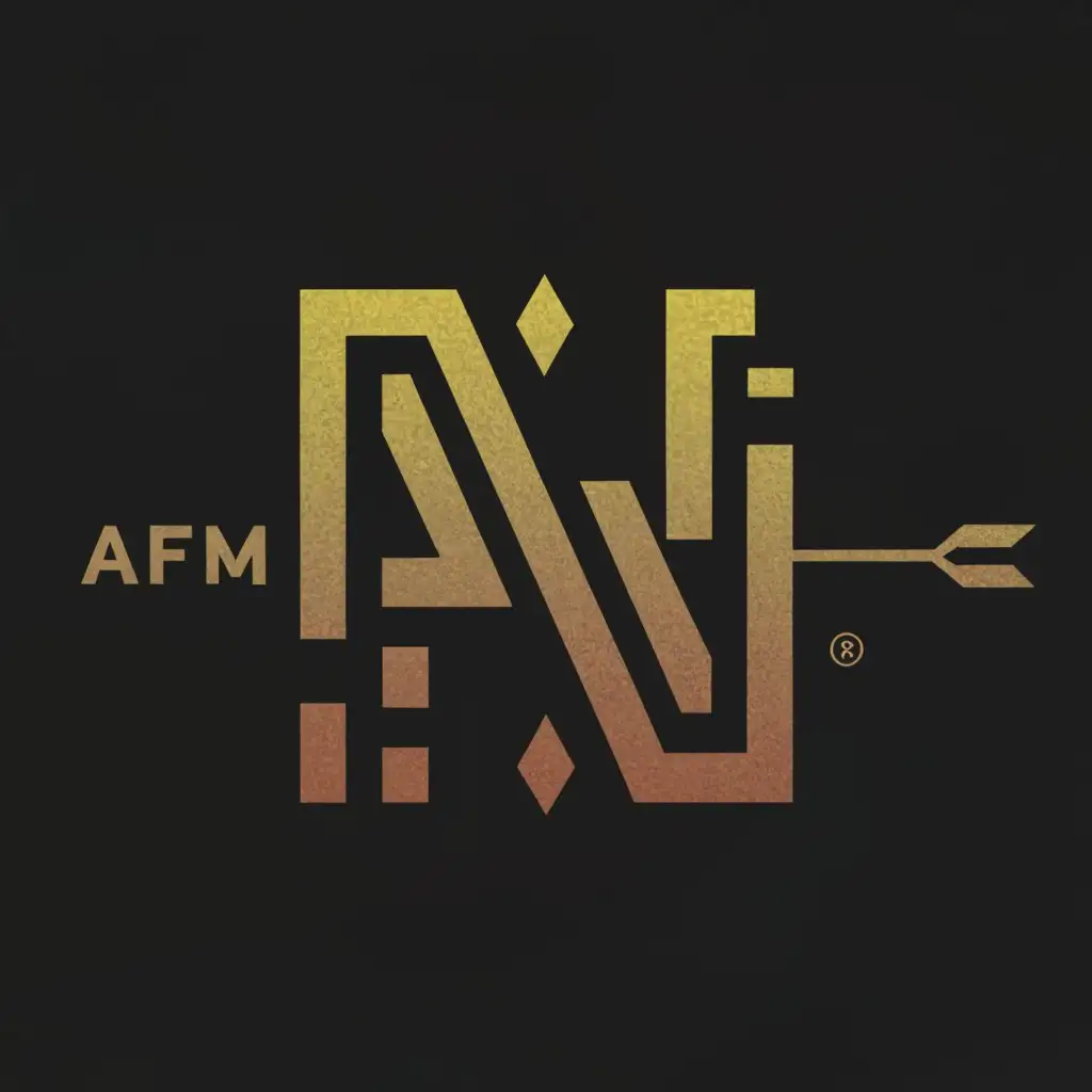 a logo design,with the text "AFM", main symbol:Afif,Minimalistic,be used in Technology industry,clear background
