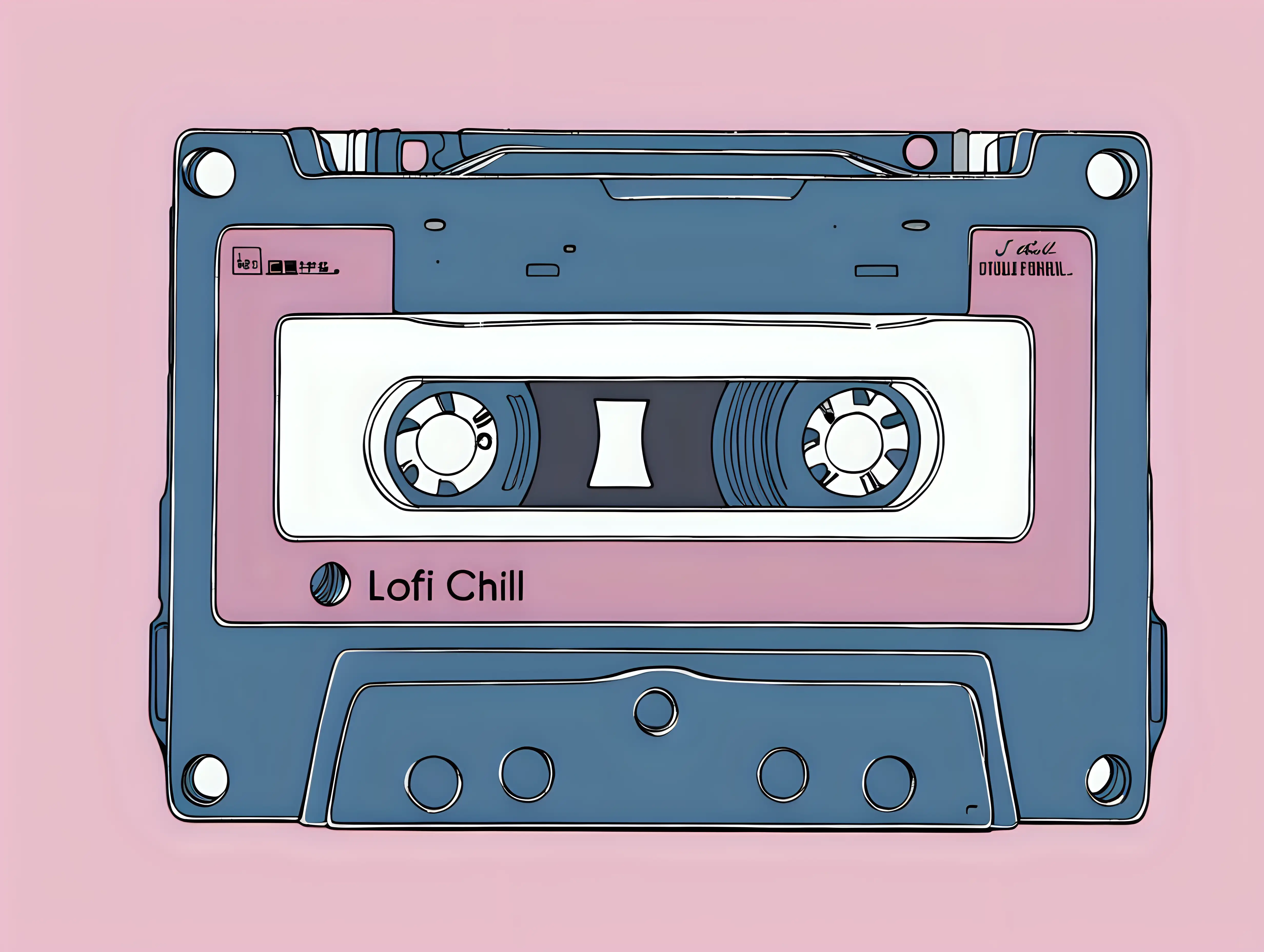 Relaxing Lofi Chill Music A Single Cassette Tape on a Retro Desk