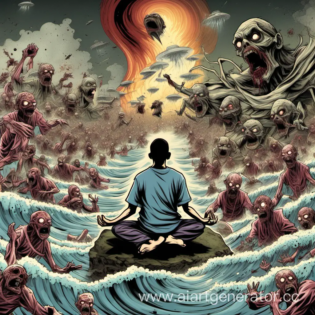 Zen-Amid-Chaos-Meditator-Faces-Tsunami-Tornado-and-Zombies