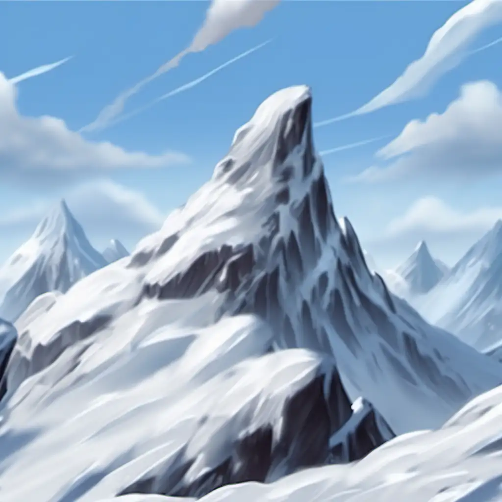 Snowy Mountain Landscape Digital Painting for Video Game