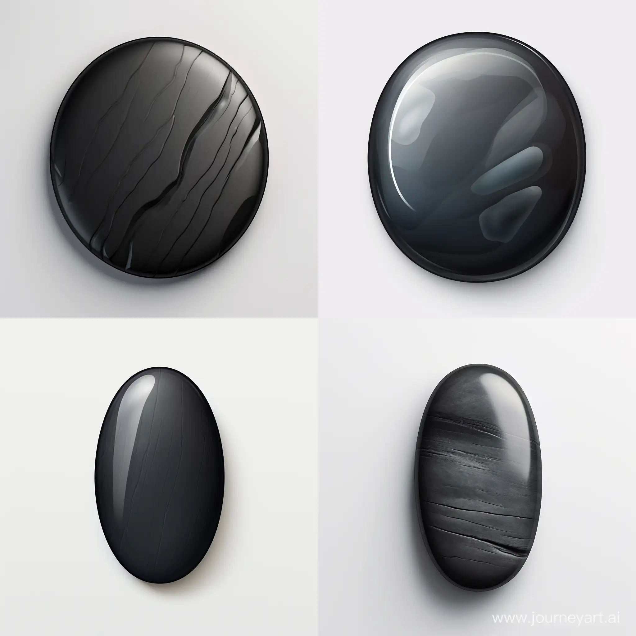 Elegant-Black-Oval-Stone-Cabochon-on-White-Background