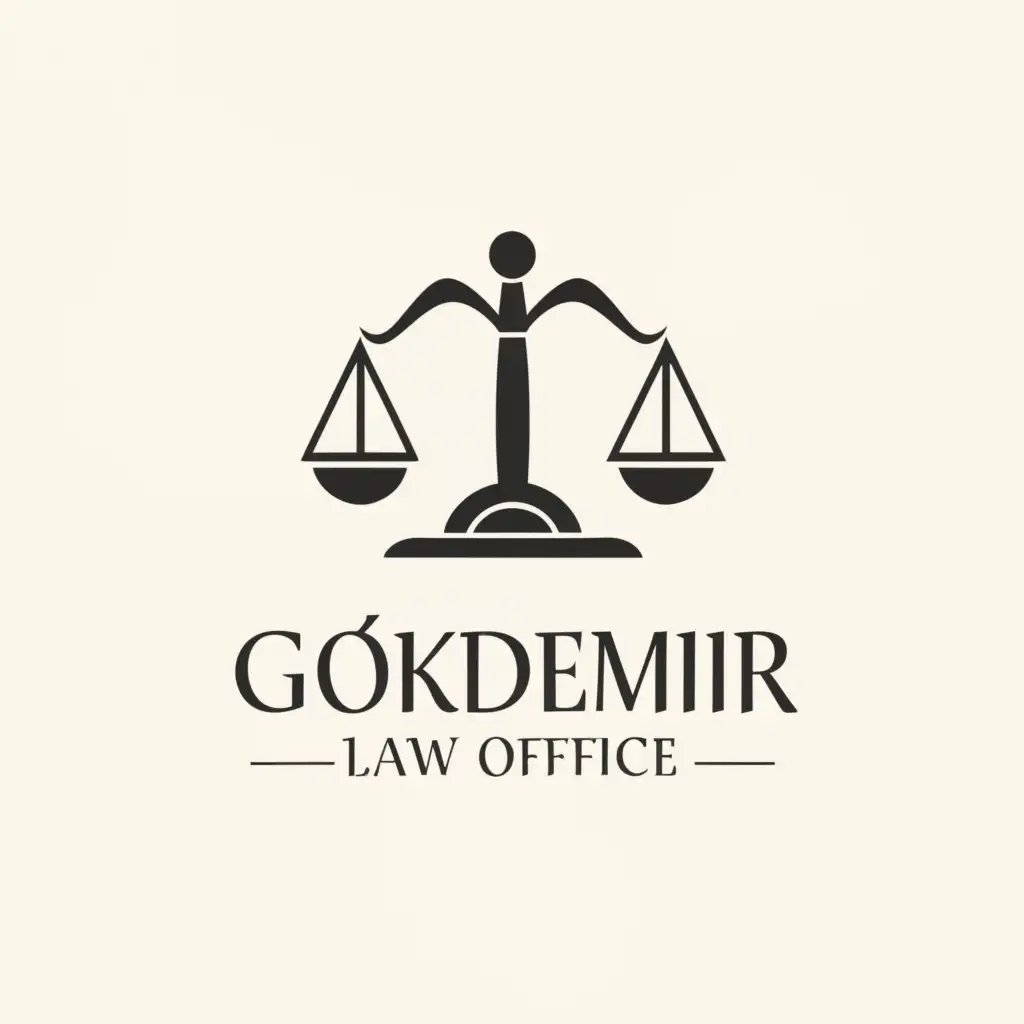 a logo design,with the text "Gökdemir Law Office", main symbol:scales of justice,Moderate,clear background