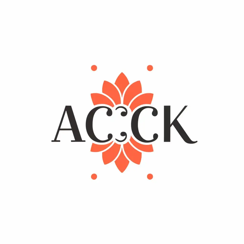 a logo design,with the text "acck", main symbol:flower,Moderate,clear background