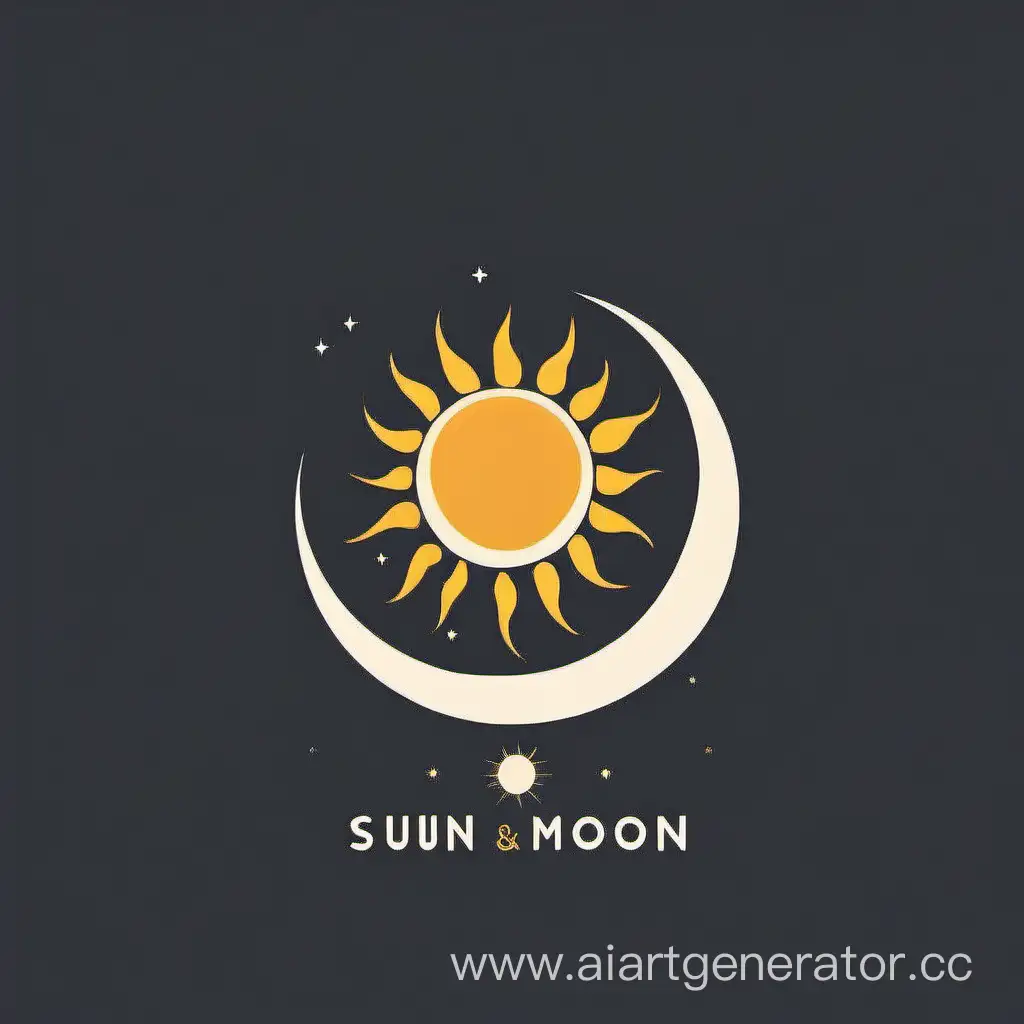 логотип солнце и луна минималистично 
