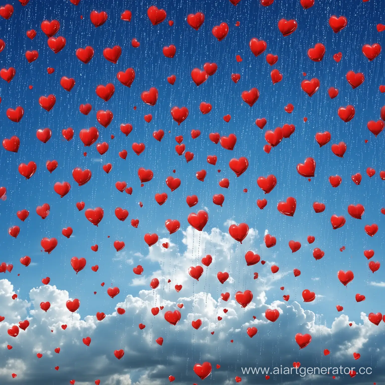 Red-Heart-Rain-on-Cloudy-Sky-Background