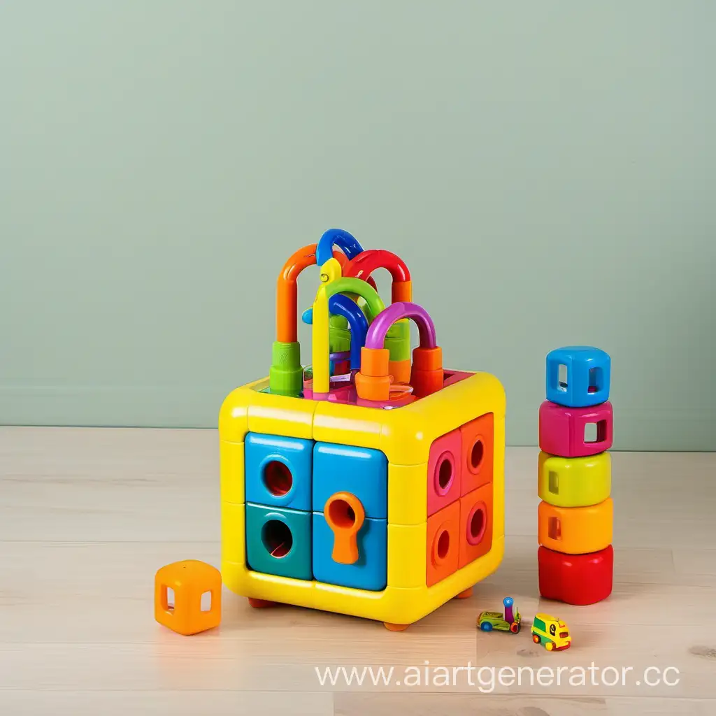 Interactive-Developmental-Cube-with-Locks-and-Small-Toys-for-Children