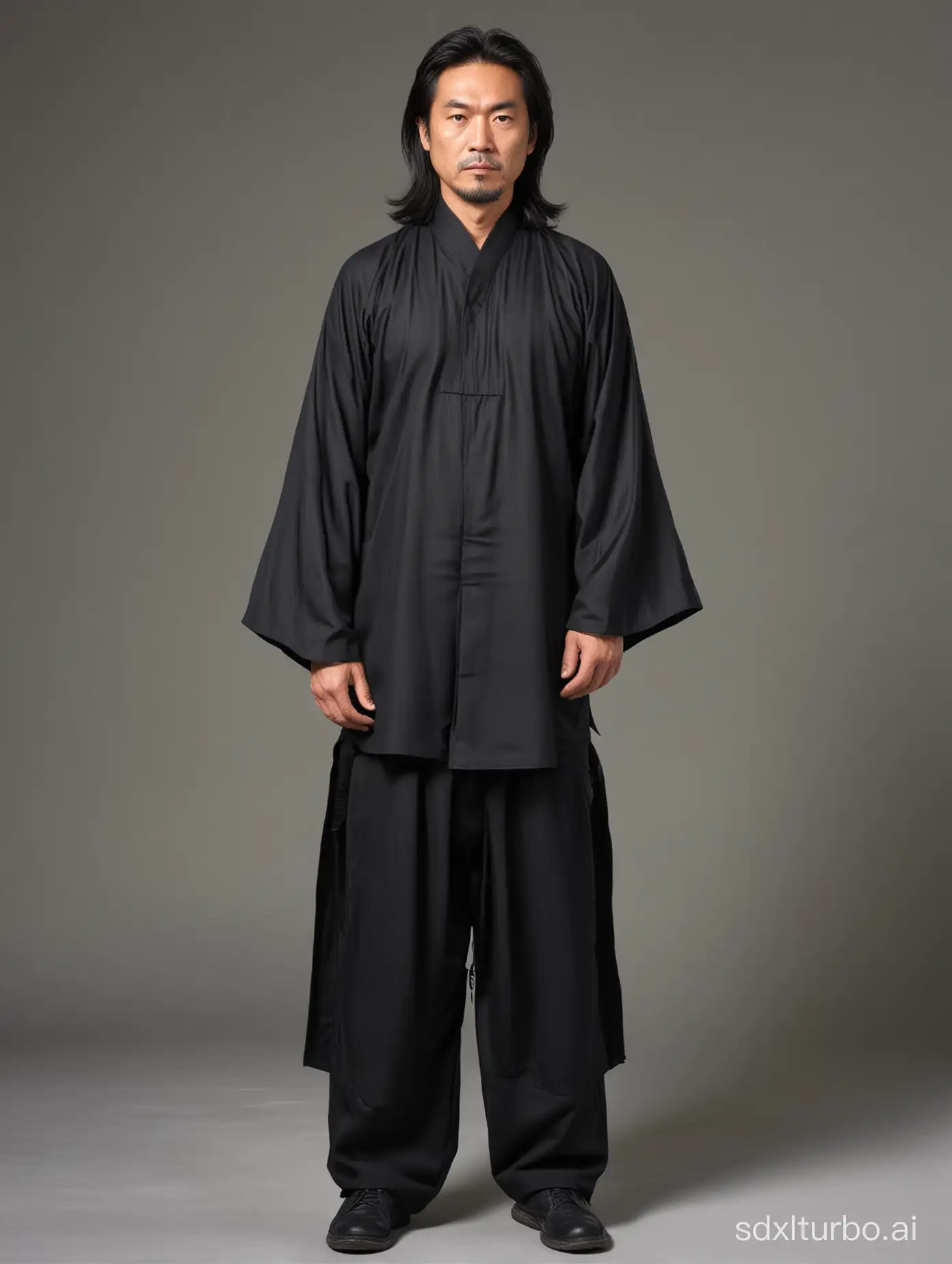 Determined-Sichuanese-Man-in-Black-Outfit-Portrait