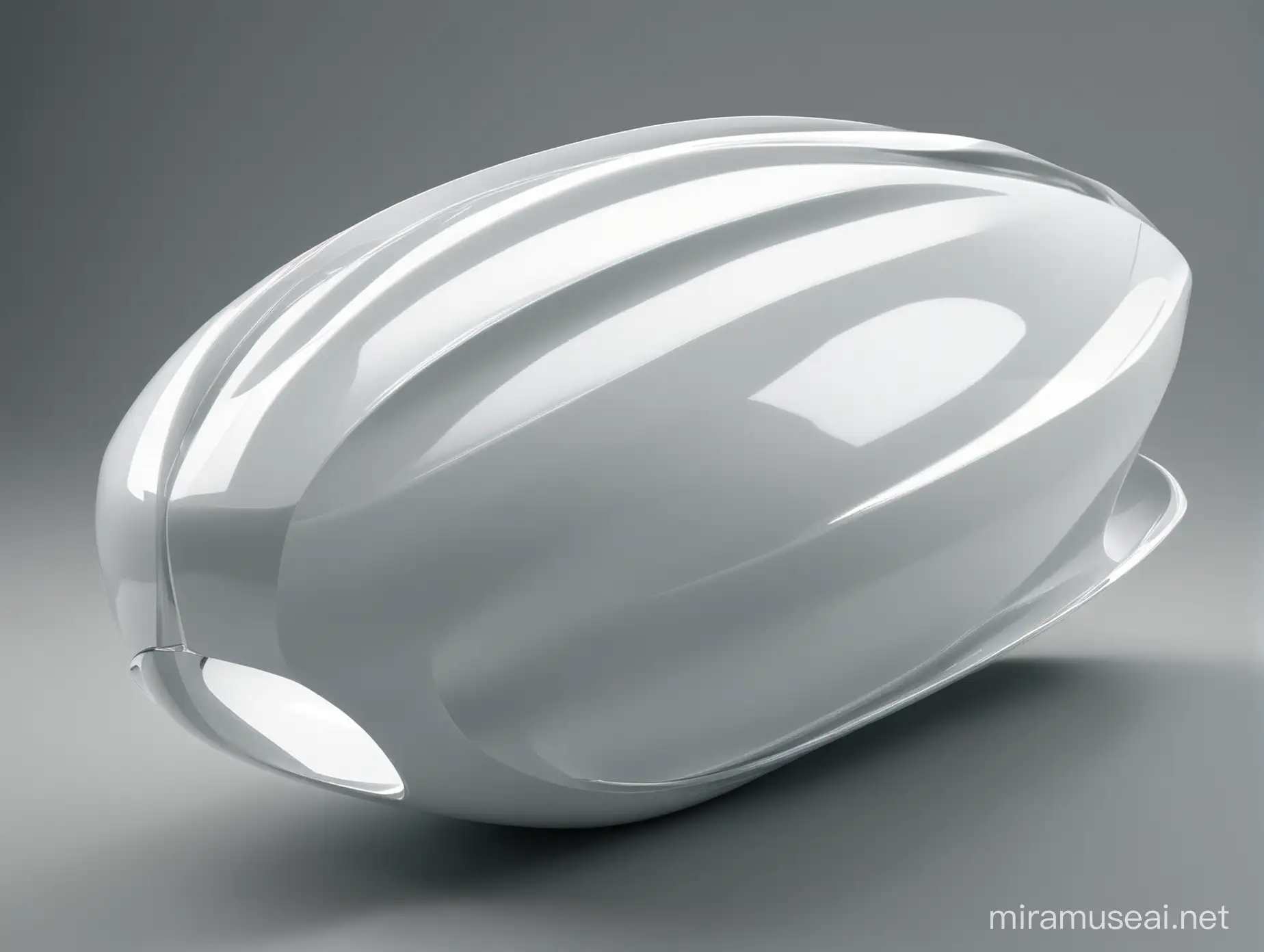 futuristic design piece made of fiberglass, high resolution, high quality, glossy look, modern look, smooth lines