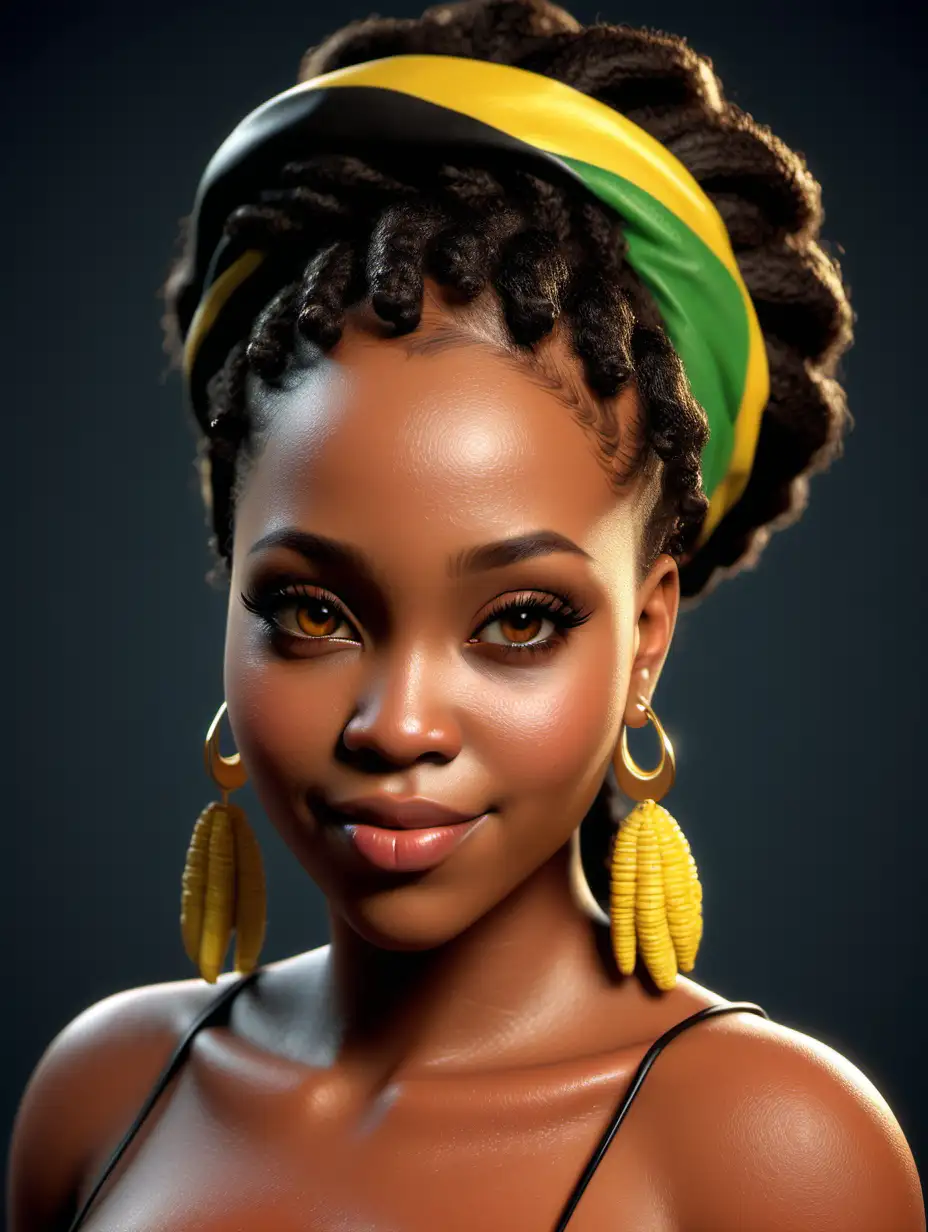 Artistic Depiction of Beautiful Jamaican Women in a Realistic and Animated Setting