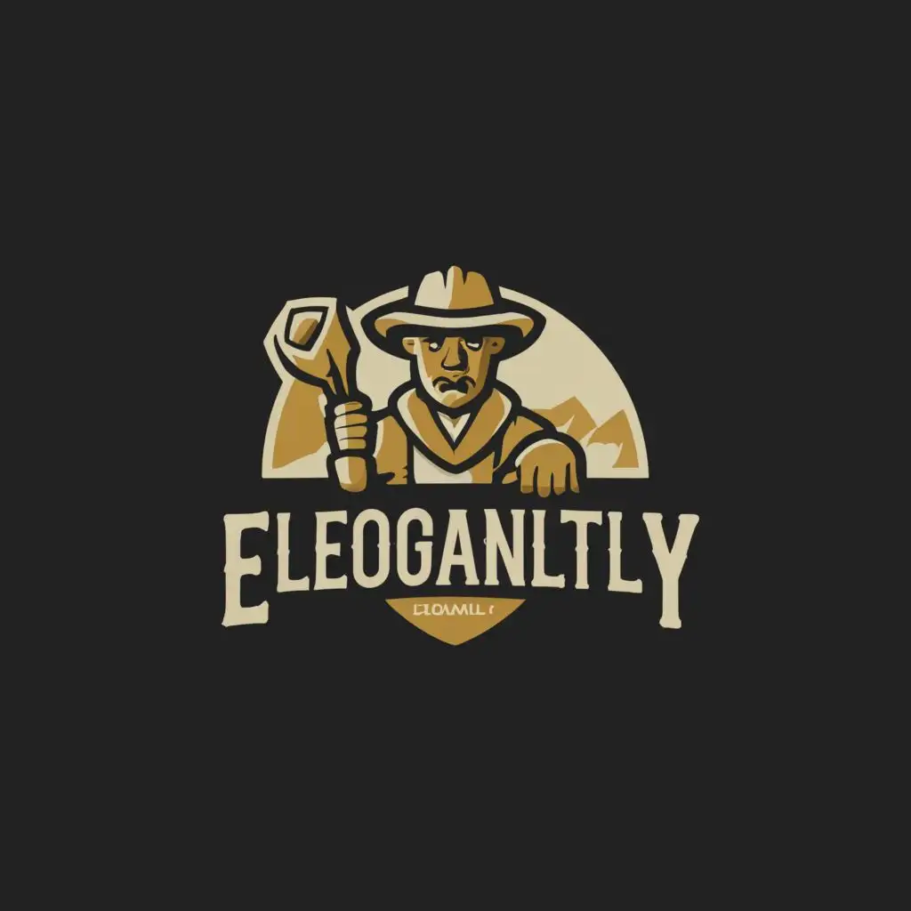 a logo design,with the text "Elegantly", main symbol:Archaeology.symbol.mascot,Moderate,clear background
