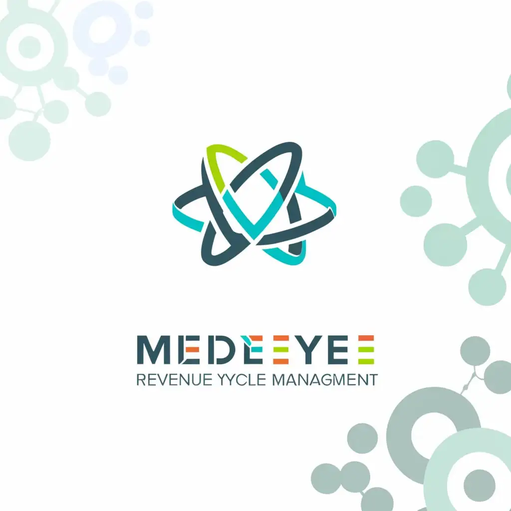 a logo design,with the text "Medeye RCM", main symbol:Revenue cycle Management,complex,clear background