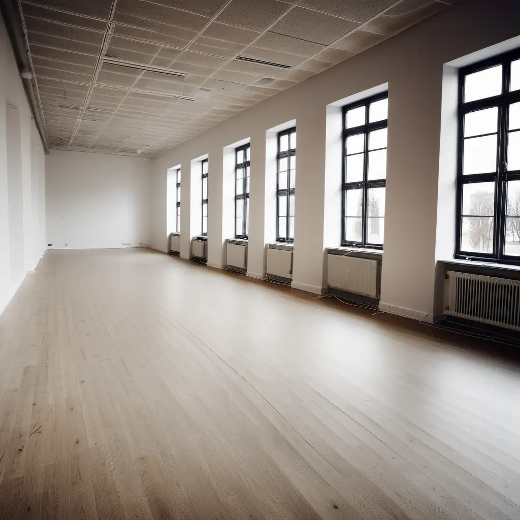 empty office space, Denmark, light, wooden floors