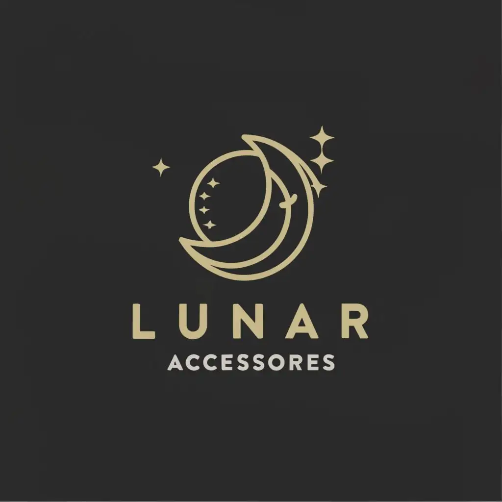 a logo design,with the text "Lunar Accessories", main symbol:Moon,Minimalistic,be used in Retail industry,clear background