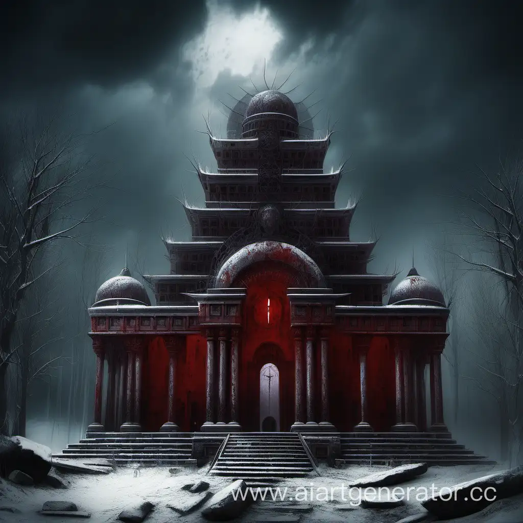 темное фэнтези, славянское фэнтези, храм, храм бога кроволития, здание